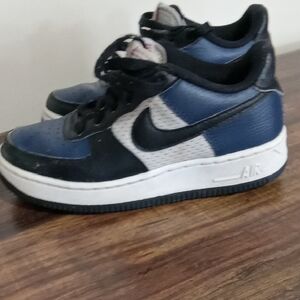 Nike Air Force 1 Black and Navy Sneakers